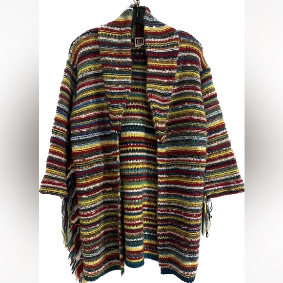 I’M Isola Marras Sweater Coat Striped Shawl Collar Italy Size XS - Picture 2 of 7
